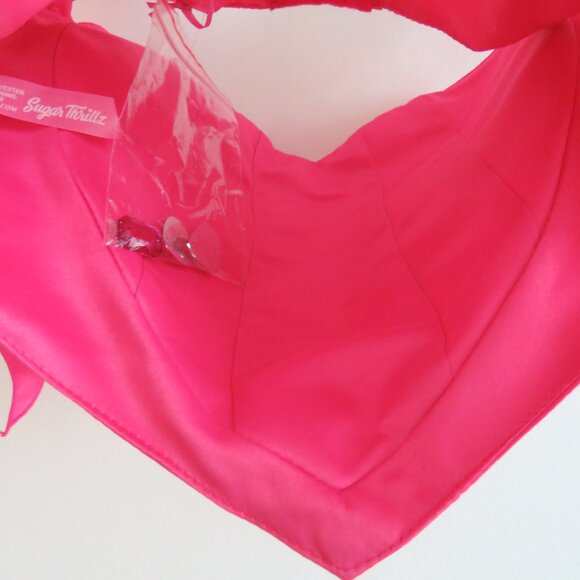 DOLLS KILL Sugar Thrillz Dazzle Me Pink Heart Jewelled Corset Top - Size S NWT - Picture 13 of 15